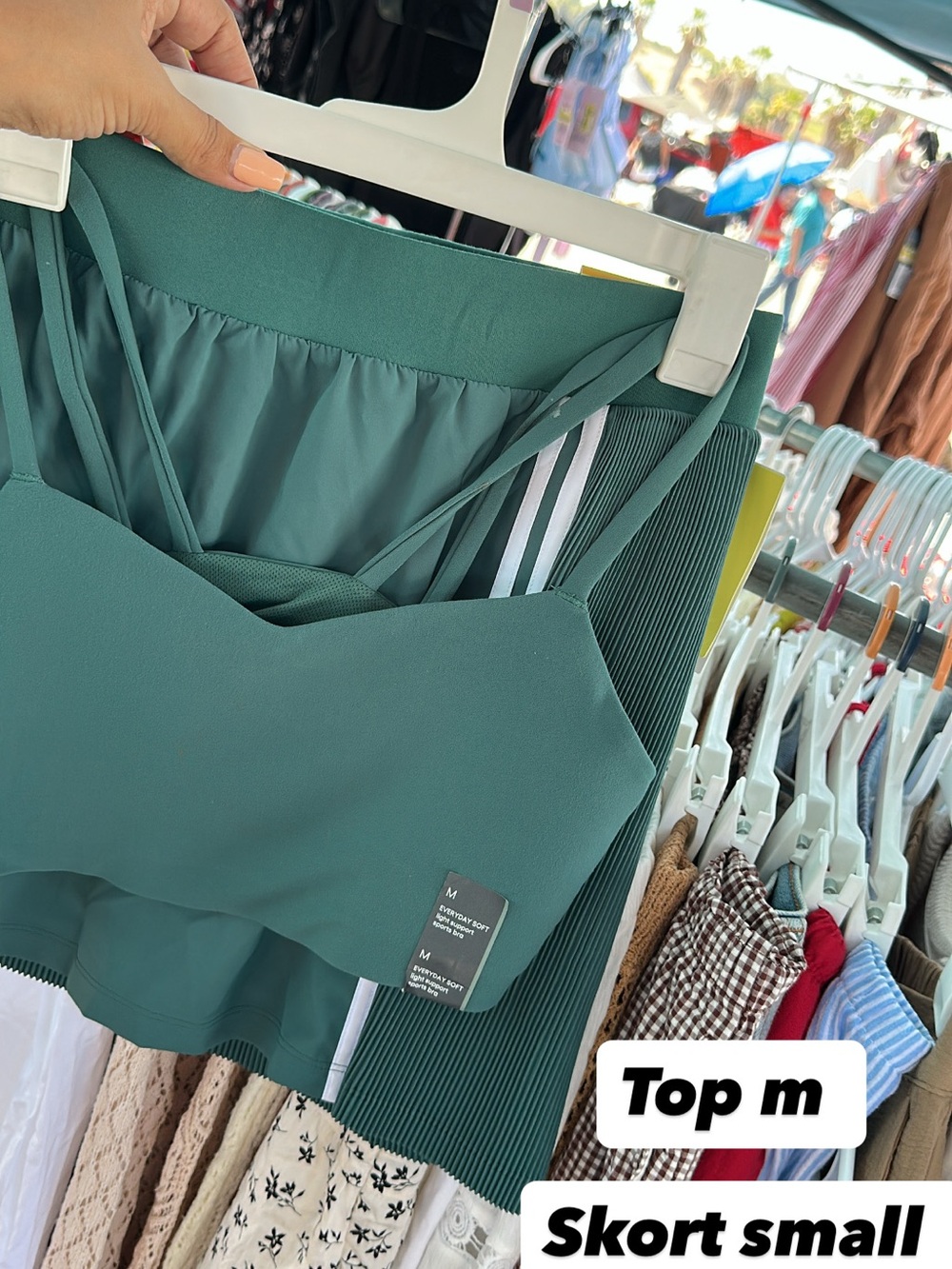 Women’s Green Crop Top and skort